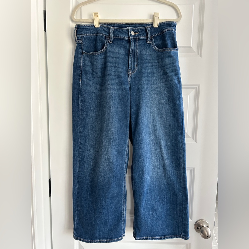Old Navy Wow High Rise Wide Leg Crop Jean SZ 10